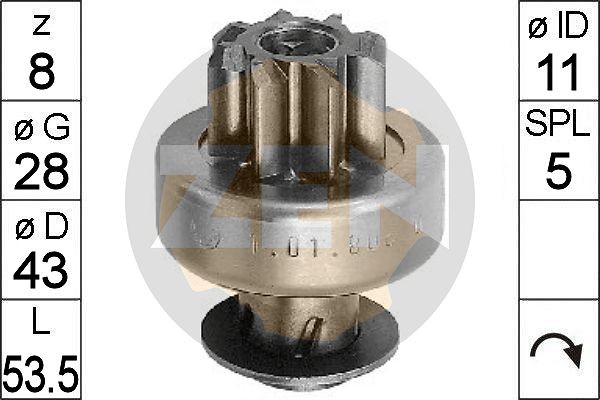 Frihjulsväxel, startmotor