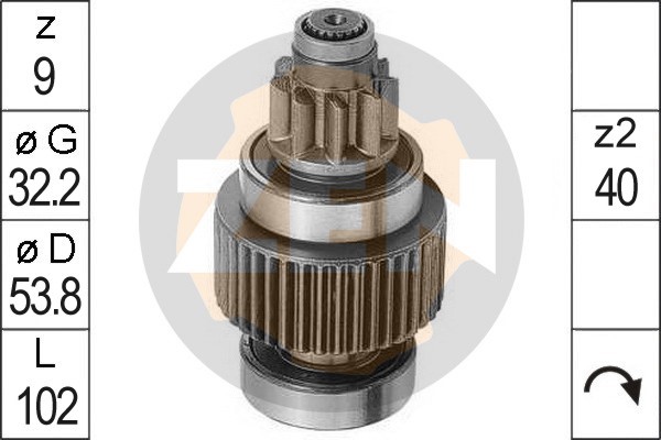 Frihjulsväxel, startmotor Frihjulsväxel, startmotor