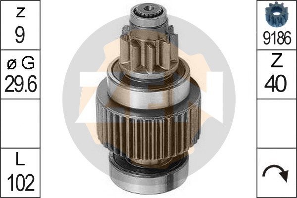 Frihjulsväxel, startmotor