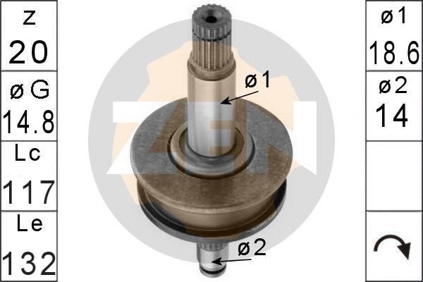 Frihjulsväxel, startmotor Frihjulsväxel, startmotor