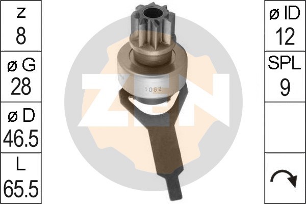 Frihjulsväxel, startmotor