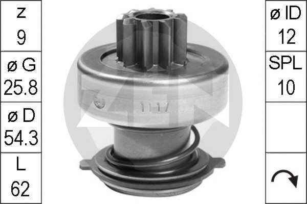 Frihjulsväxel, startmotor Frihjulsväxel, startmotor