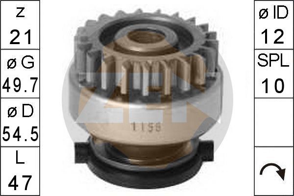 Frihjulsväxel, startmotor