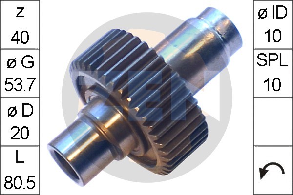 Frihjulsväxel, startmotor