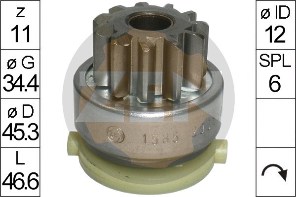 Frihjulsväxel, startmotor