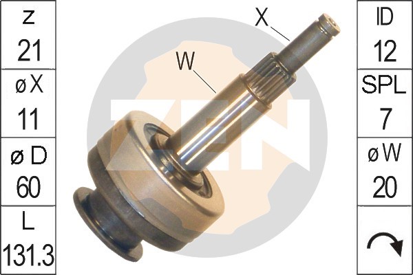Frihjulsväxel, startmotor Frihjulsväxel, startmotor