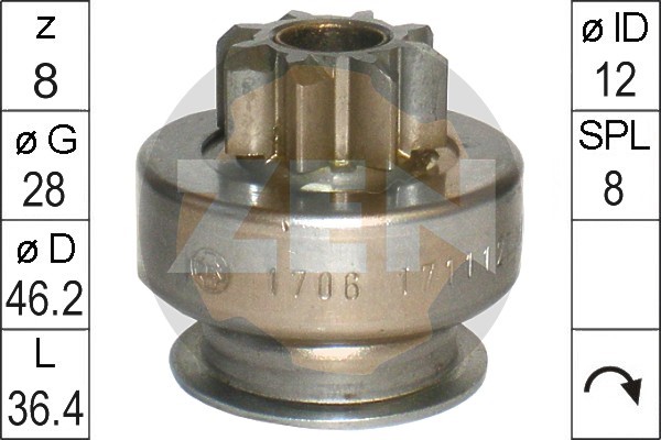 Frihjulsväxel, startmotor
