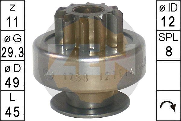 Frihjulsväxel, startmotor