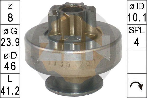 Frihjulsväxel, startmotor
