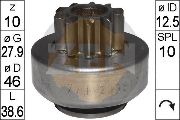 Frihjulsväxel, startmotor