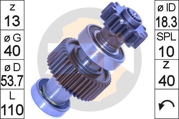 Frihjulsväxel, startmotor
