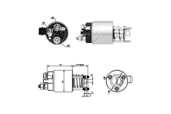 Magnetswitch, startmotor 12V