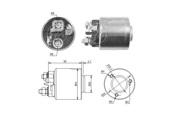 Magnetswitch, startmotor 12V