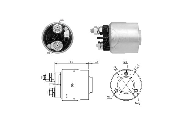 Magnetswitch, startmotor 12V