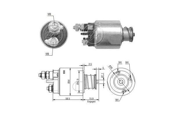 Magnetswitch, startmotor 12V