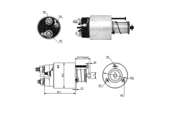 Magnetswitch, startmotor 12V