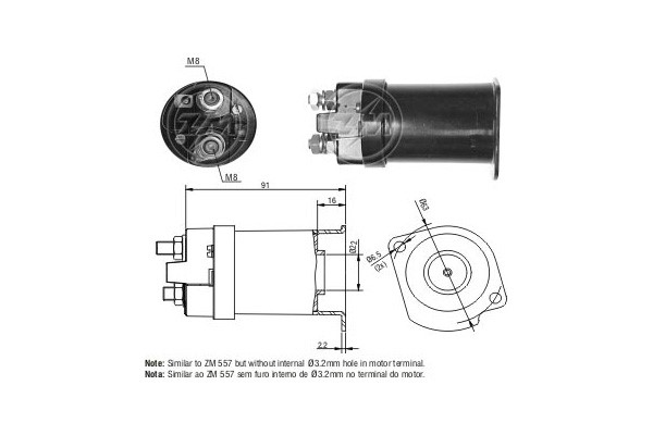Magnetswitch, startmotor 12V Magnetswitch, startmotor 12V