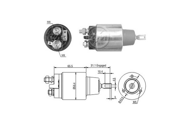 Magnetswitch, startmotor 12V Magnetswitch, startmotor 12V