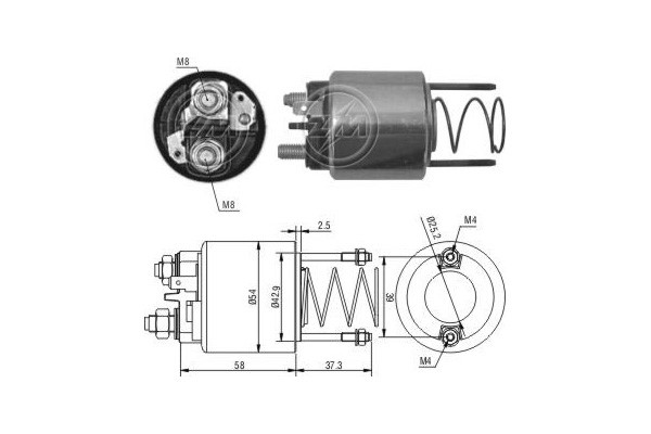 Magnetswitch, startmotor 12V Magnetswitch, startmotor 12V