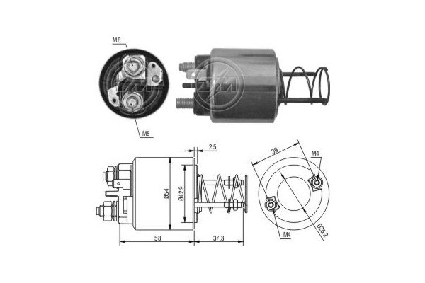 Magnetswitch, startmotor 12V
