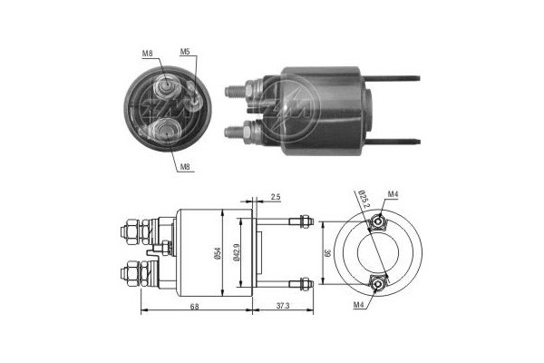 Magnetswitch, startmotor 12V