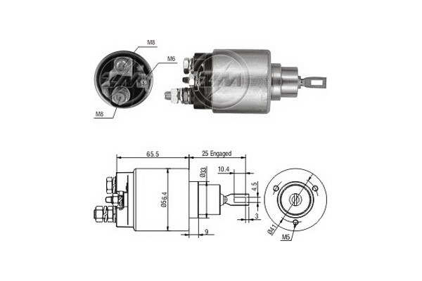 Magnetswitch, startmotor 12V Magnetswitch, startmotor 12V