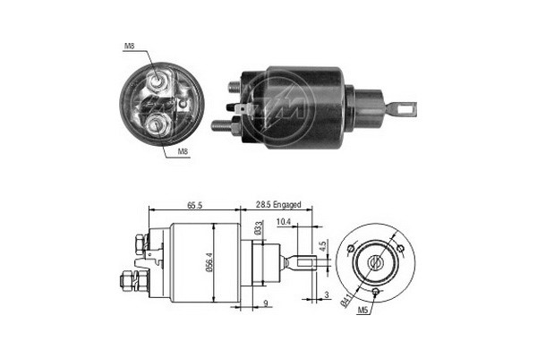 Magnetswitch, startmotor 12V Magnetswitch, startmotor 12V