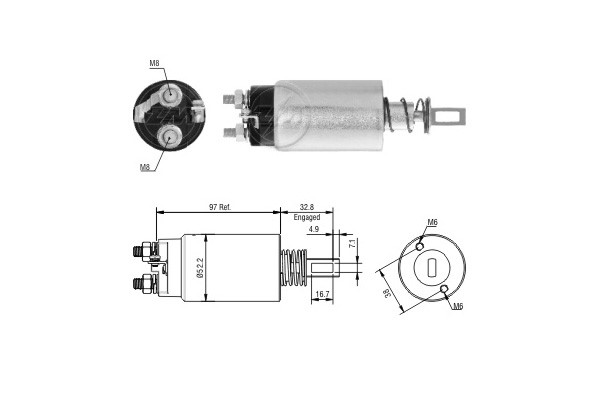 Magnetswitch, startmotor 24V Magnetswitch, startmotor 24V