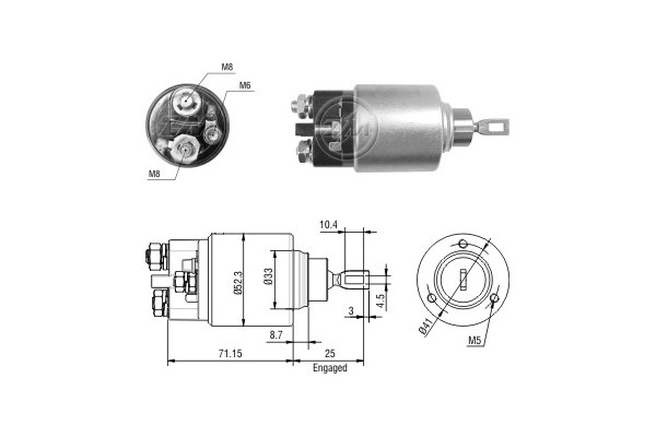 Magnetswitch, startmotor 12V Magnetswitch, startmotor 12V