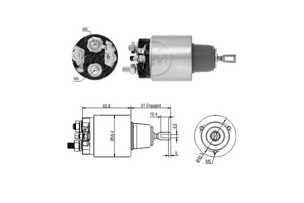 Magnetswitch, startmotor 12V Magnetswitch, startmotor 12V