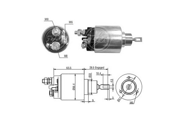 Magnetswitch, startmotor 12V Magnetswitch, startmotor 12V