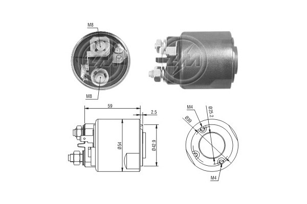 Magnetswitch, startmotor 12V