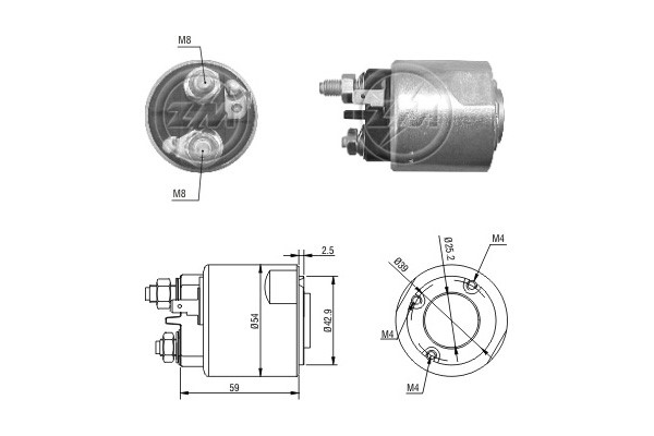 Magnetswitch, startmotor 12V