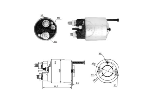 Magnetswitch, startmotor 12V