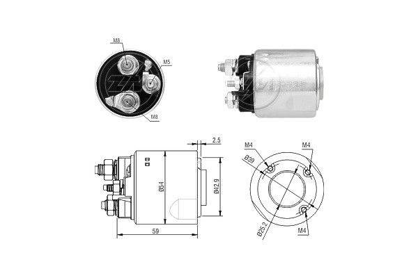 Magnetswitch, startmotor 12V
