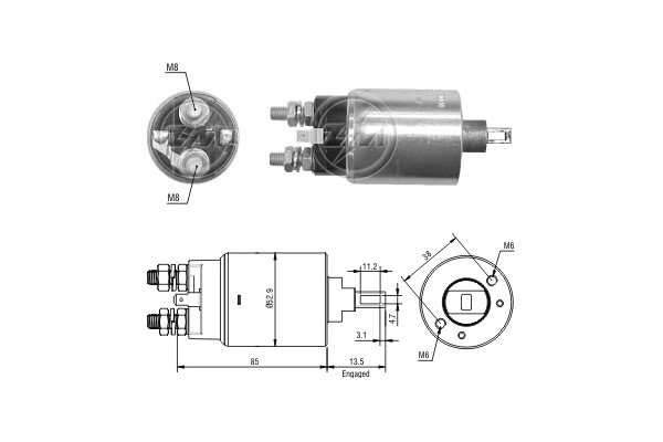 Magnetswitch, startmotor 12V Magnetswitch, startmotor 12V