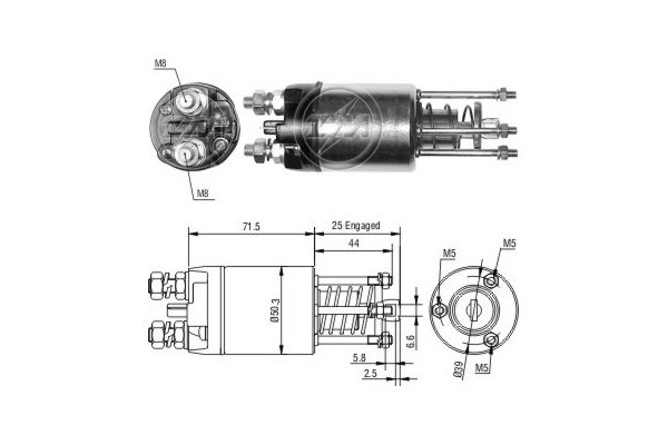 Magnetswitch, startmotor 12V