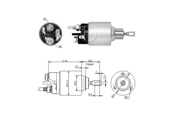 Magnetswitch, startmotor 12V