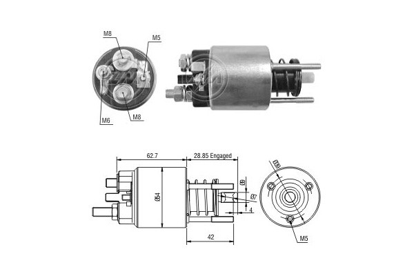 Magnetswitch, startmotor 12V