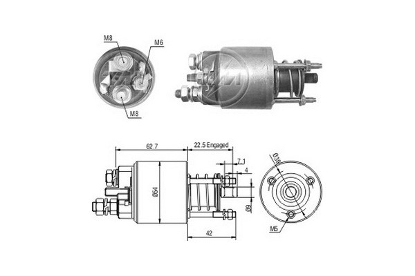Magnetswitch, startmotor 12V