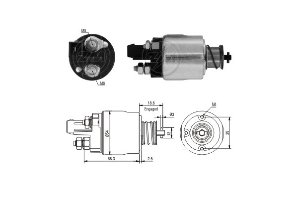 Magnetswitch, startmotor 12V