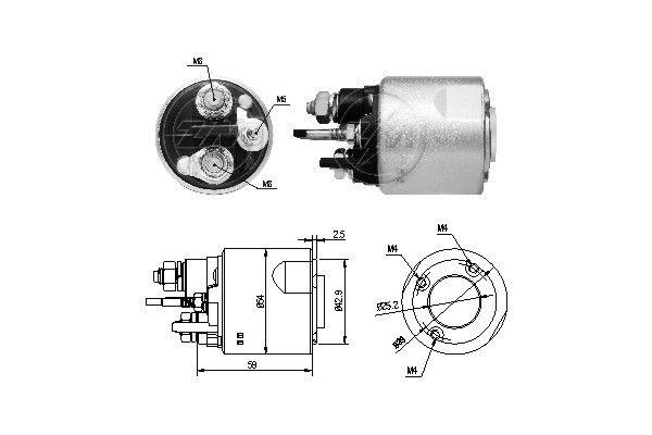 Magnetswitch, startmotor 12V