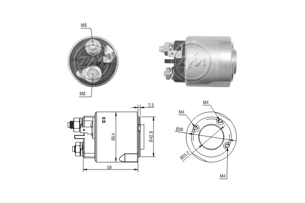 Magnetswitch, startmotor 12V
