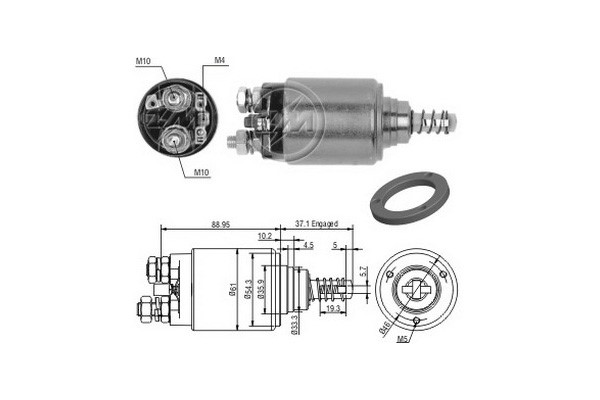 Magnetswitch, startmotor 12V