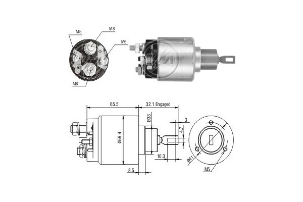 Magnetswitch, startmotor 12V