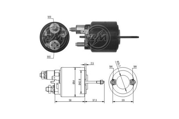 Magnetswitch, startmotor 12V