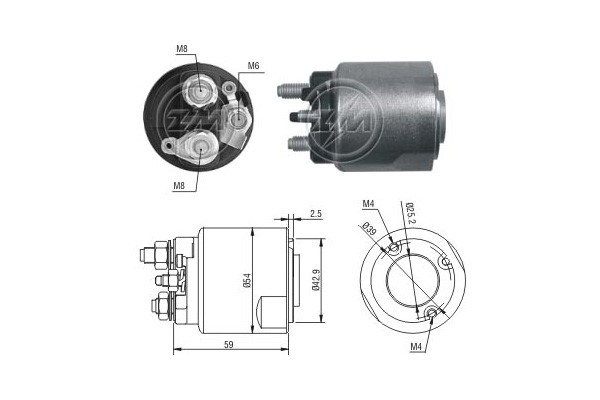 Magnetswitch, startmotor 12V