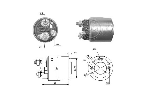 Magnetswitch, startmotor 12V