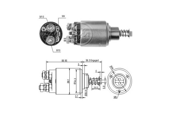 Magnetswitch, startmotor 12V