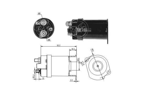Magnetswitch, startmotor 12V